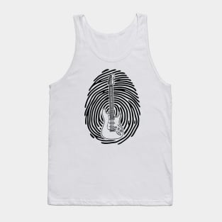 Fingerprint Electric Guitar Outline Light Theme Tank Top